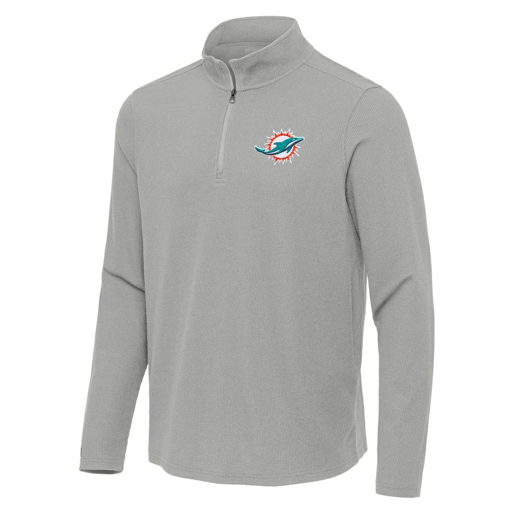 Miami Dolphins Antigua Sync Tri-Blend Quarter-Zip Pullover - Heather Gray online