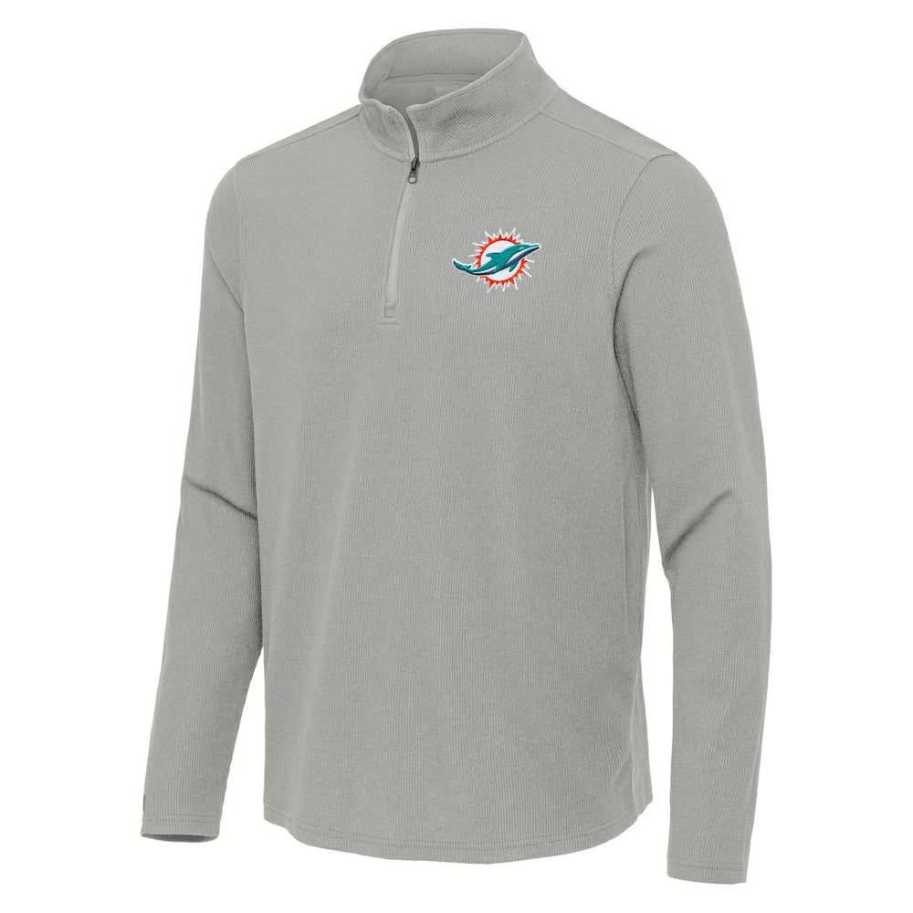 Miami Dolphins Antigua Sync Tri-Blend Quarter-Zip Pullover - Heather Gray online