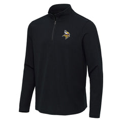 Minnesota Vikings Antigua Sync Tri-Blend Quarter-Zip Pullover - Heather Black online
