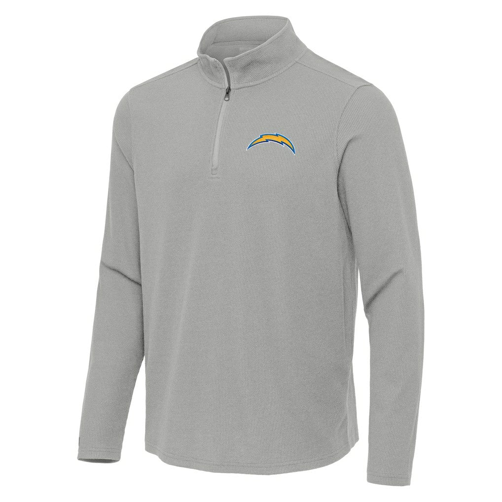 Los Angeles Chargers Antigua Sync Tri-Blend Quarter-Zip Pullover - Heather Gray on sale