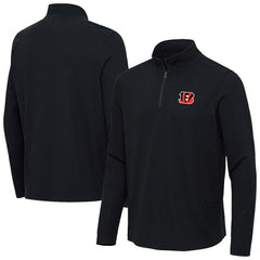 Cincinnati Bengals Antigua Sync Tri-Blend Quarter-Zip Pullover - Heather Black on sale