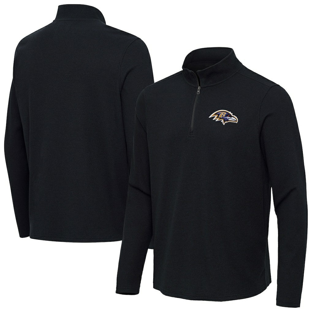 Baltimore Ravens Antigua Sync Tri-Blend Quarter-Zip Pullover - Heather Black online