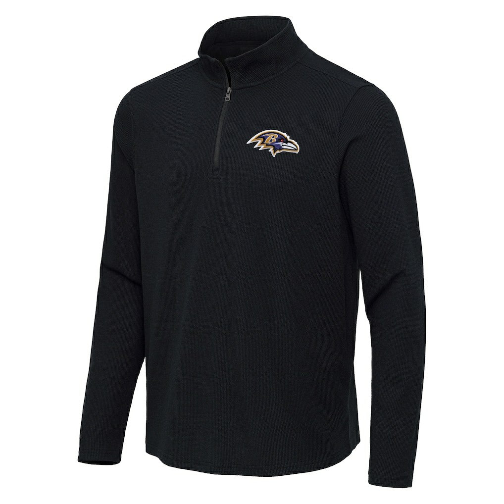 Baltimore Ravens Antigua Sync Tri-Blend Quarter-Zip Pullover - Heather Black online