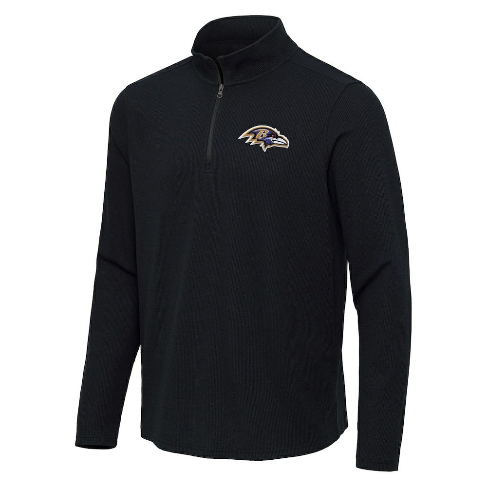 Baltimore Ravens Antigua Sync Tri-Blend Quarter-Zip Pullover - Heather Black online