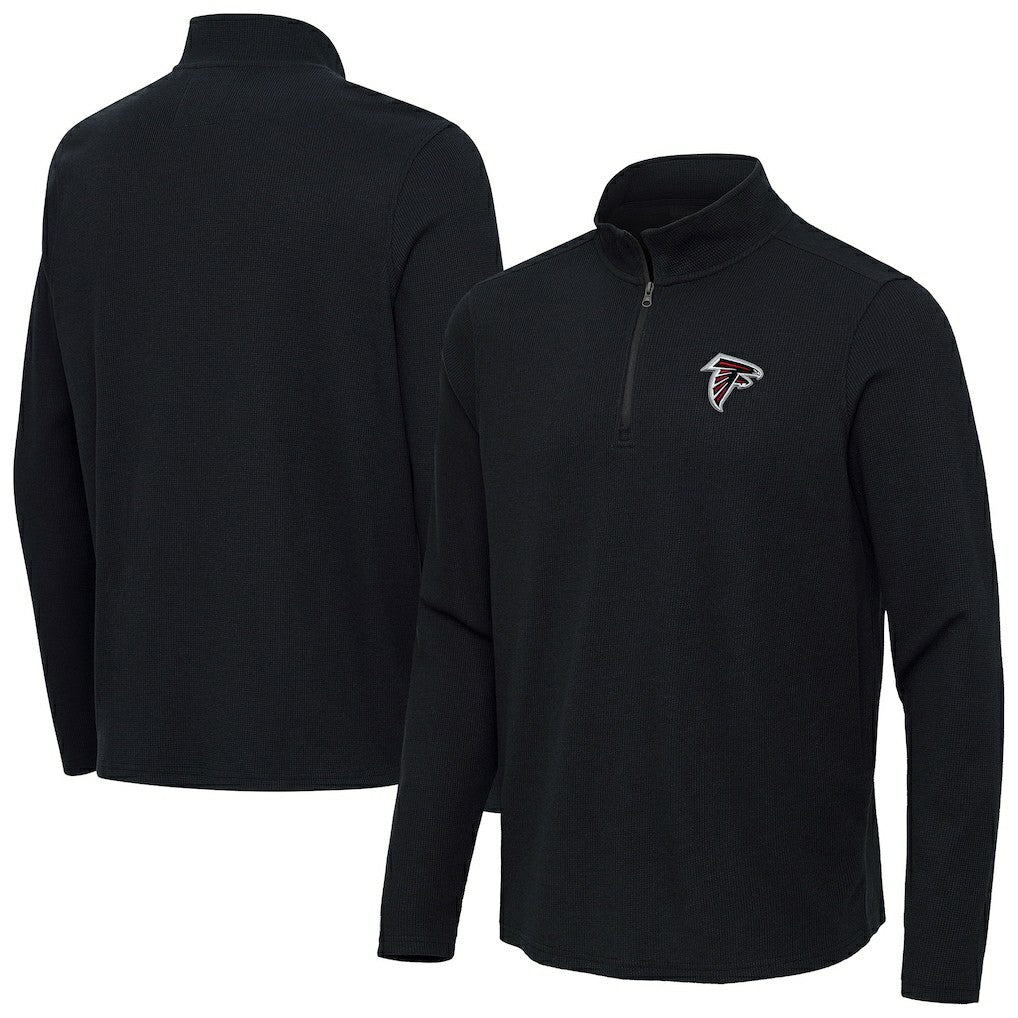 Atlanta Falcons Antigua Sync Tri-Blend Quarter-Zip Pullover - Heather Black for sale