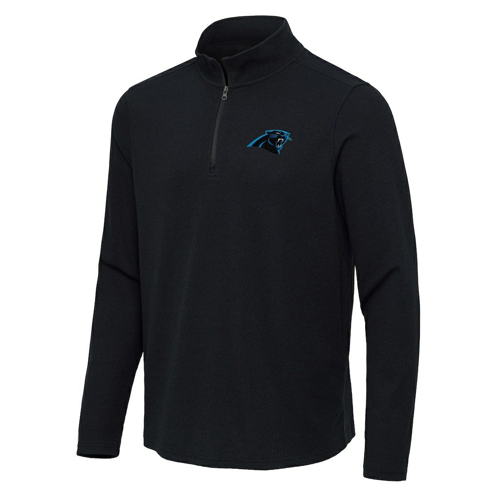 Carolina Panthers Antigua Sync Tri-Blend Quarter-Zip Pullover - Heather Black discount