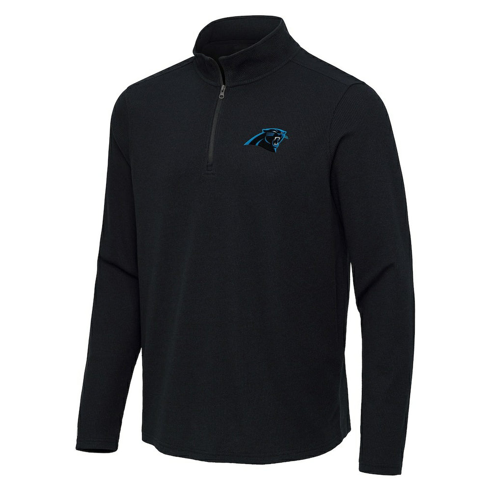 Carolina Panthers Antigua Sync Tri-Blend Quarter-Zip Pullover - Heather Black discount