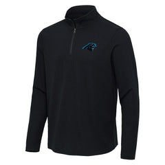 Carolina Panthers Antigua Sync Tri-Blend Quarter-Zip Pullover - Heather Black discount