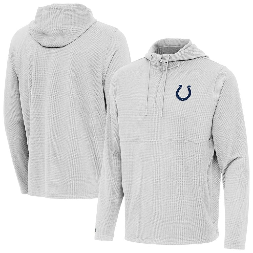 Indianapolis Colts Antigua Connected Quarter-Zip Pullover Hoodie - Gray outlet