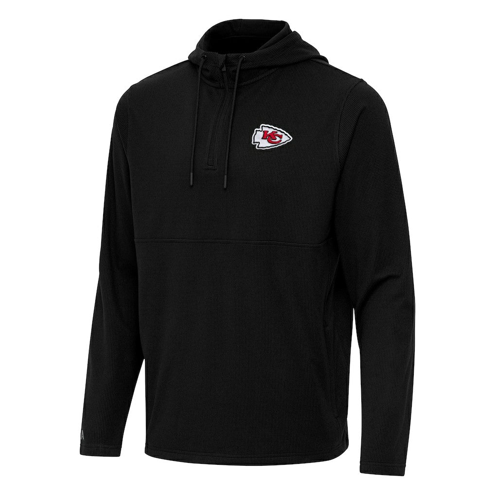 Kansas City Chiefs Antigua Connected Quarter-Zip Pullover Hoodie - Black for sale