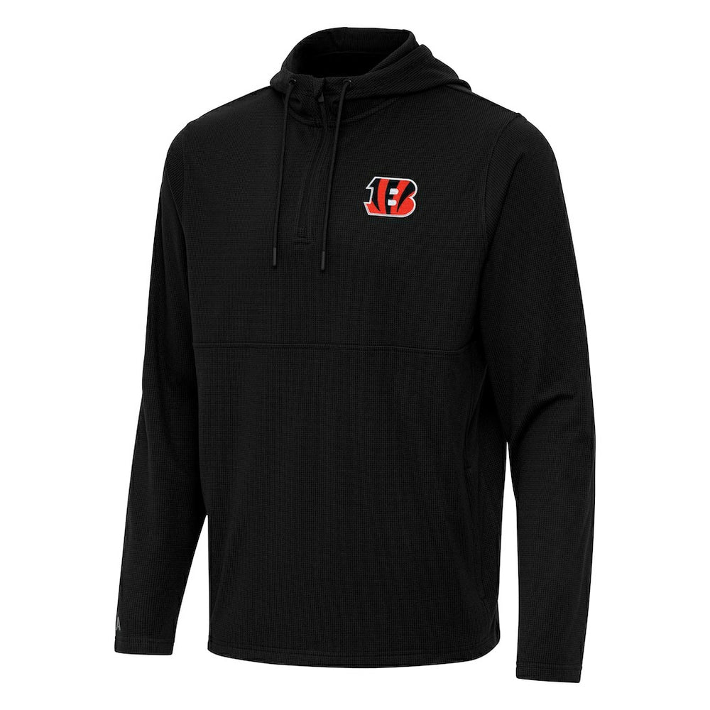 Cincinnati Bengals Antigua Connected Quarter-Zip Pullover Hoodie - Black sale