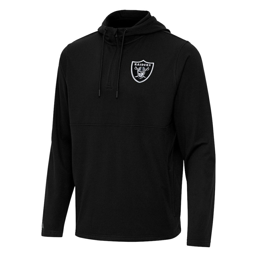Las Vegas Raiders Antigua Connected Quarter-Zip Pullover Hoodie - Black sale