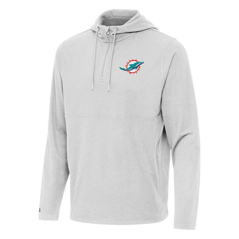 Miami Dolphins Antigua Connected Quarter-Zip Pullover Hoodie - Gray sale