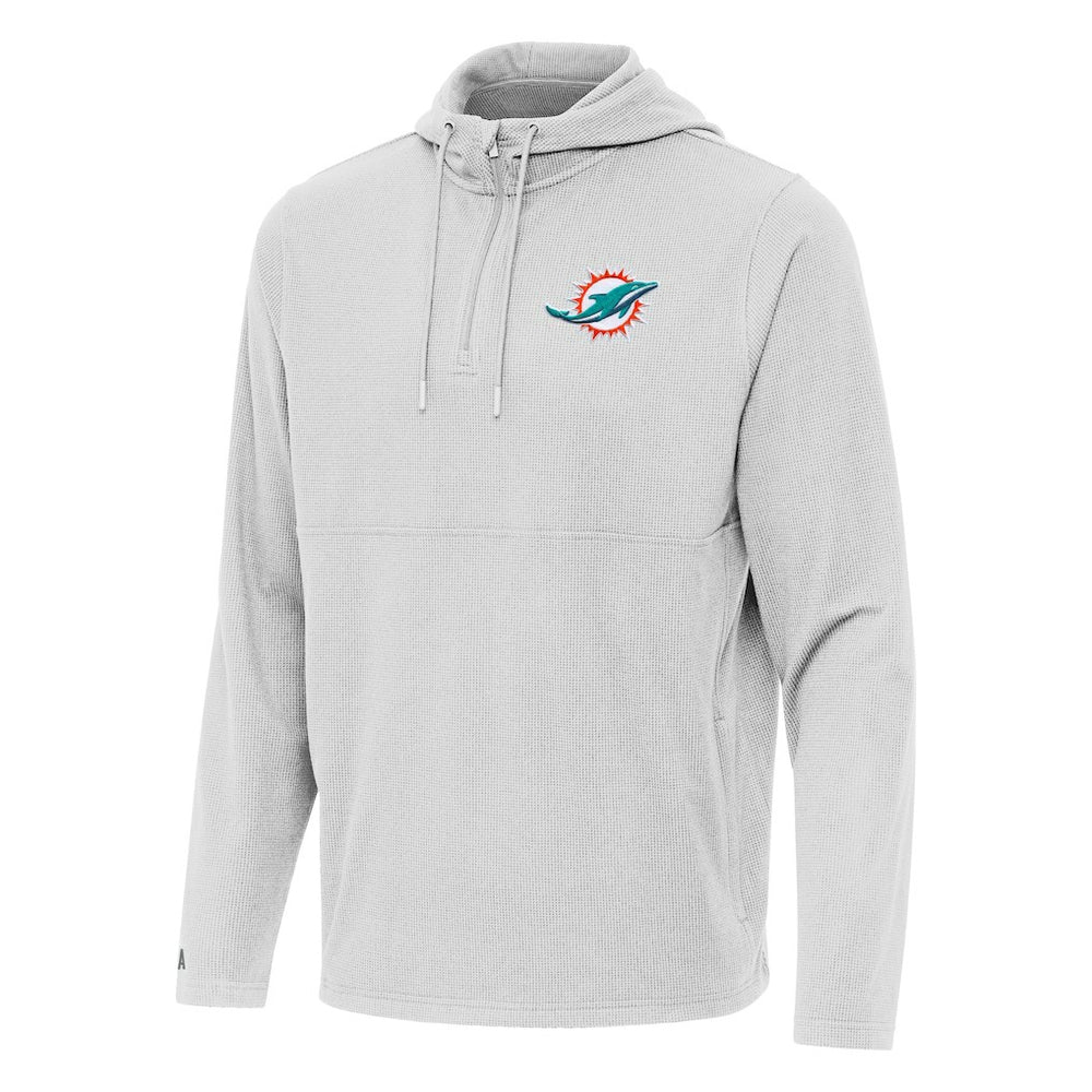 Miami Dolphins Antigua Connected Quarter-Zip Pullover Hoodie - Gray sale