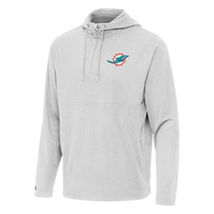 Miami Dolphins Antigua Connected Quarter-Zip Pullover Hoodie - Gray sale