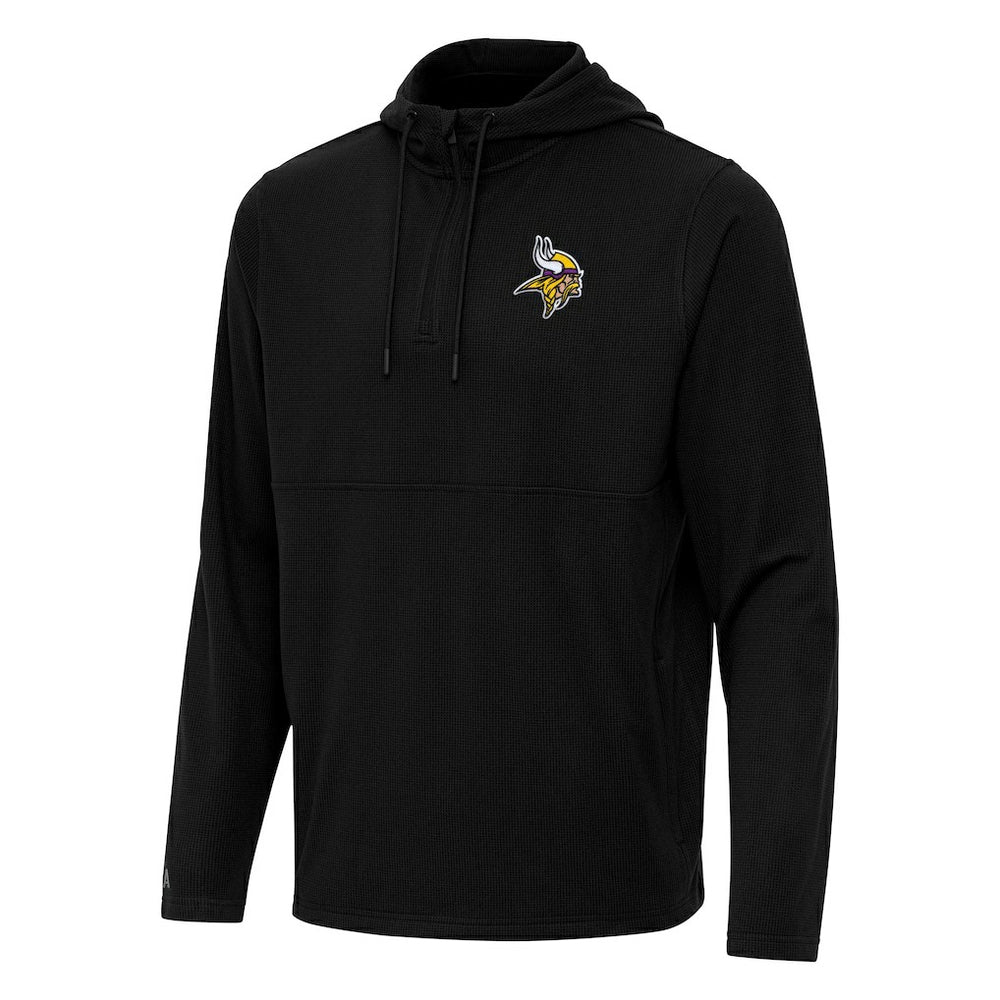 Minnesota Vikings Antigua Connected Quarter-Zip Pullover Hoodie - Black discount