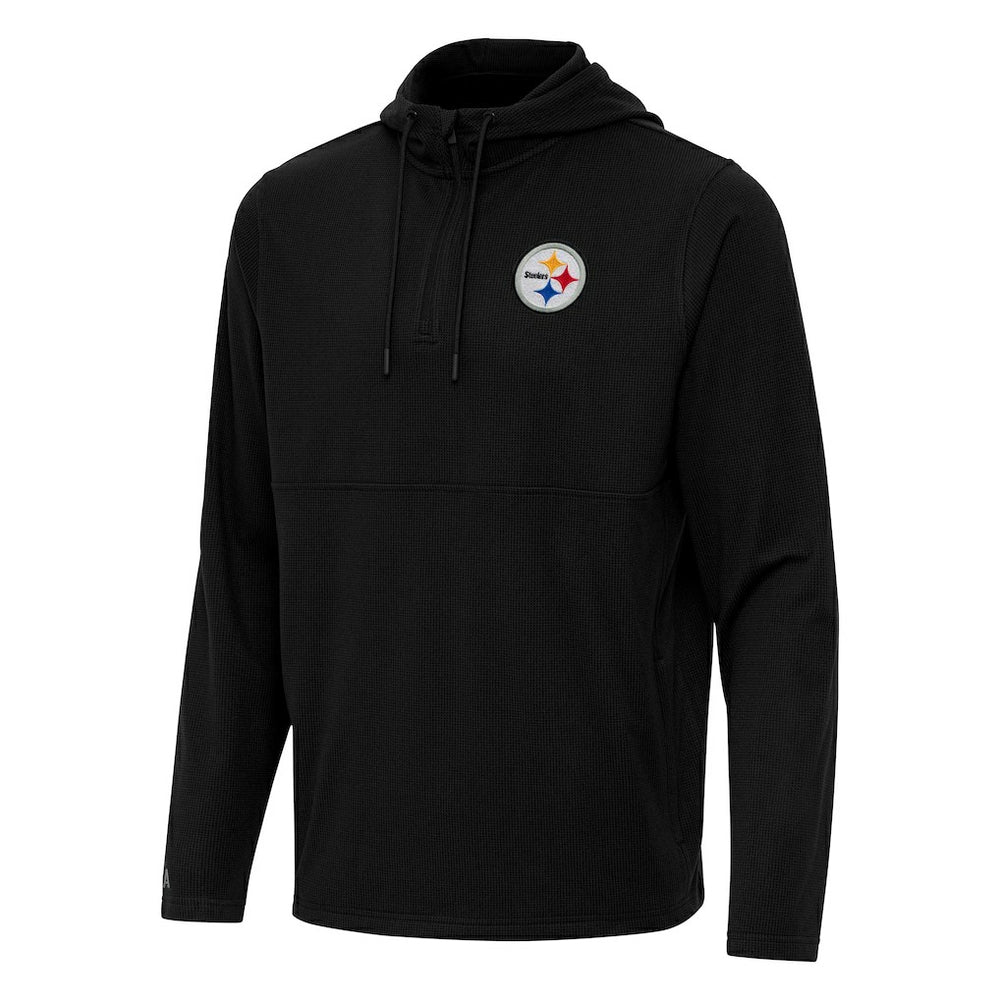 Pittsburgh Steelers Antigua Connected Quarter-Zip Pullover Hoodie - Black sale