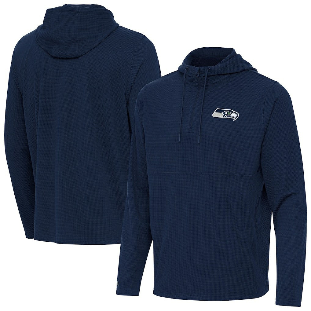 Seattle Seahawks Antigua Connected Quarter-Zip Pullover Hoodie - College Navy online
