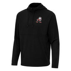 Cleveland Browns Antigua Throwback Connected Quarter-Zip Pullover Hoodie - Black cheap