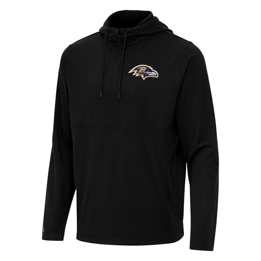 Baltimore Ravens Antigua Connected Quarter-Zip Pullover Hoodie - Black cheap