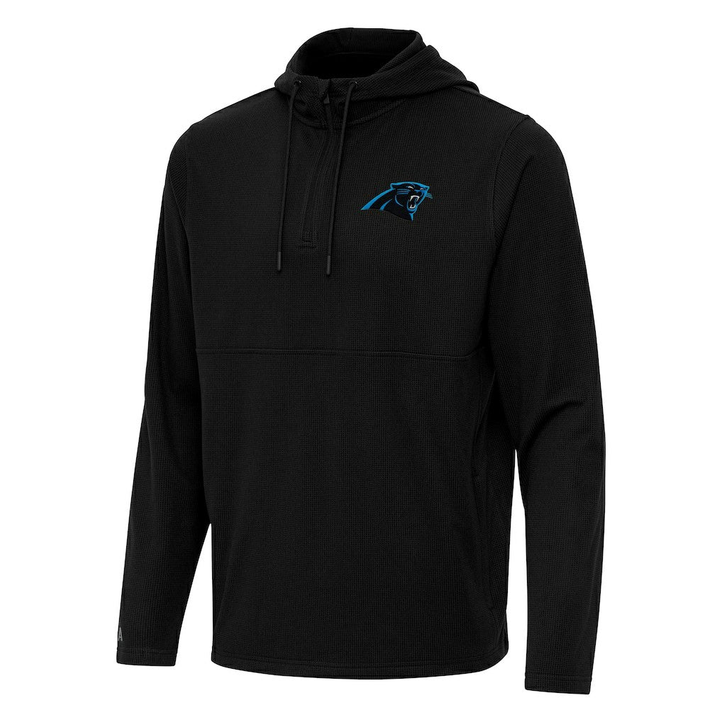 Carolina Panthers Antigua Connected Quarter-Zip Pullover Hoodie - Black discount