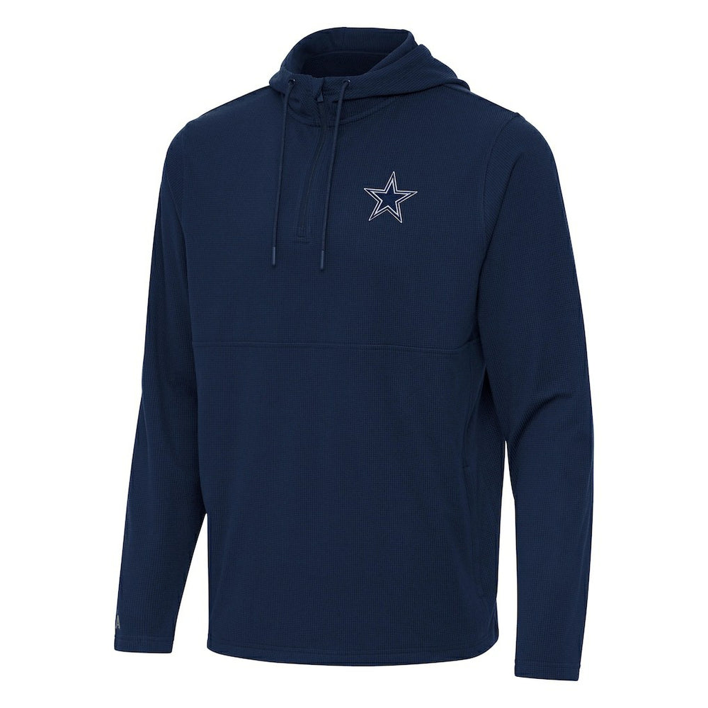 Dallas Cowboys Antigua Connected Quarter-Zip Pullover Hoodie - Navy discount