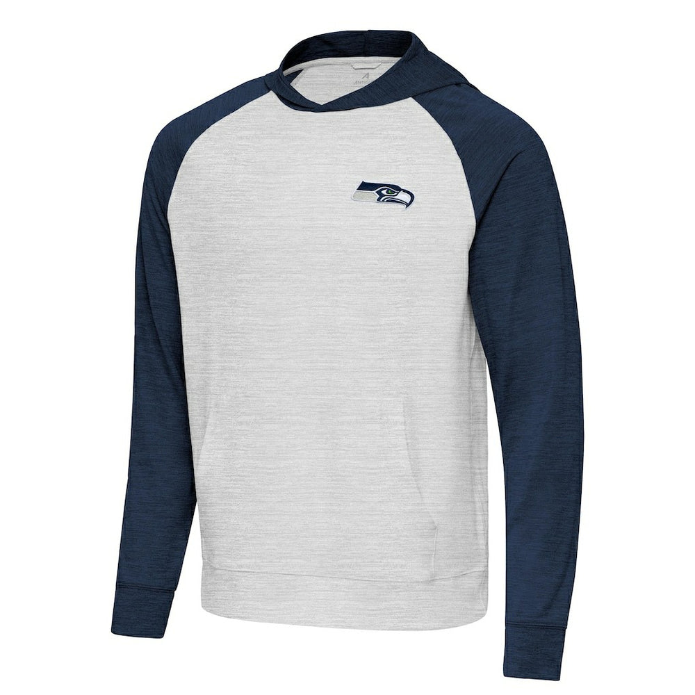Seattle Seahawks Antigua Urgent Pullover Hoodie - Heather College Navy/Gray online