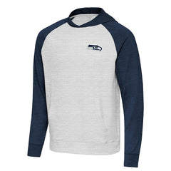 Seattle Seahawks Antigua Urgent Pullover Hoodie - Heather College Navy/Gray online