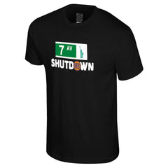 New York Knicks Stadium Essentials 7th Avenue Shutdown T-Shirt - Black online