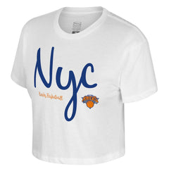 New York Knicks Stadium Essentials Cropped Third Quarter T-Shirt - White sale