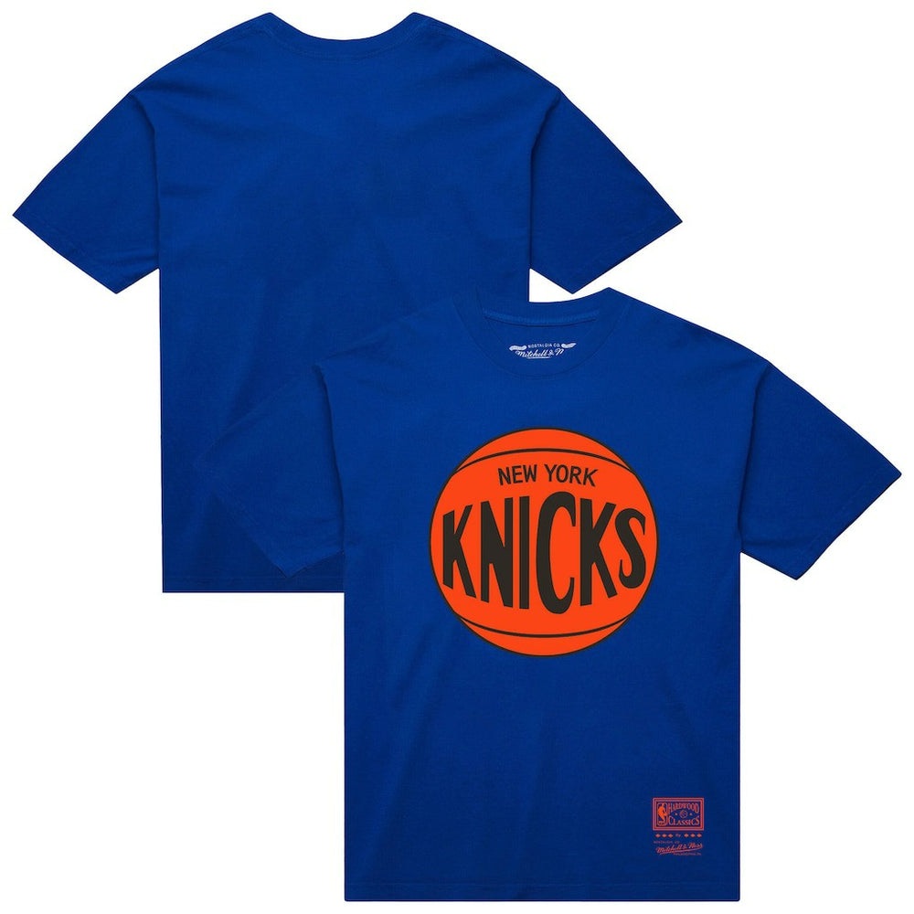 New York Knicks Unisex Hardwood Classics MVP Logo T-Shirt - Blue | Mitchell & Ness outlet