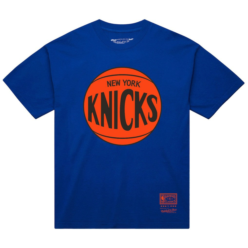 New York Knicks Unisex Hardwood Classics MVP Logo T-Shirt - Blue | Mitchell & Ness outlet