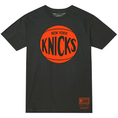 New York Knicks Unisex Hardwood Classics MVP Logo T-Shirt - Heather Charcoal | Mitchell & Ness on sale