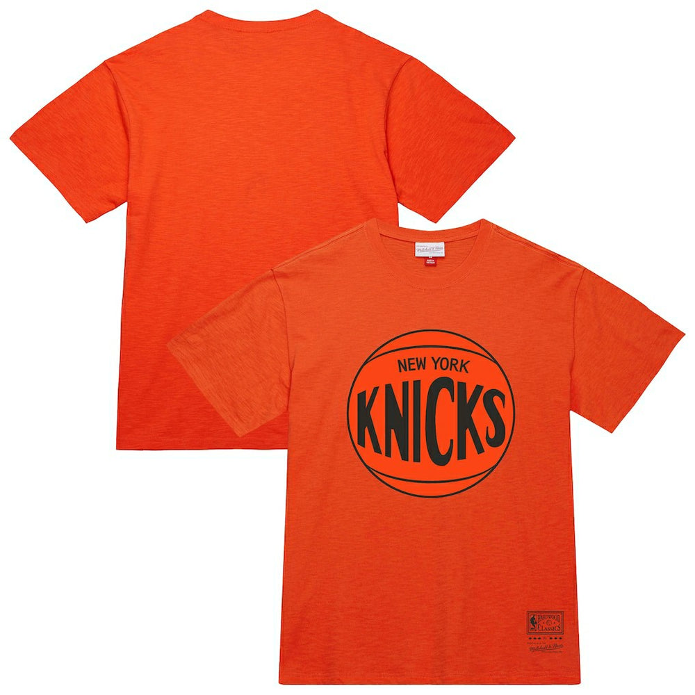 New York Knicks Unisex Hardwood Classics MVP Logo T-Shirt - Orange | Mitchell & Ness discount