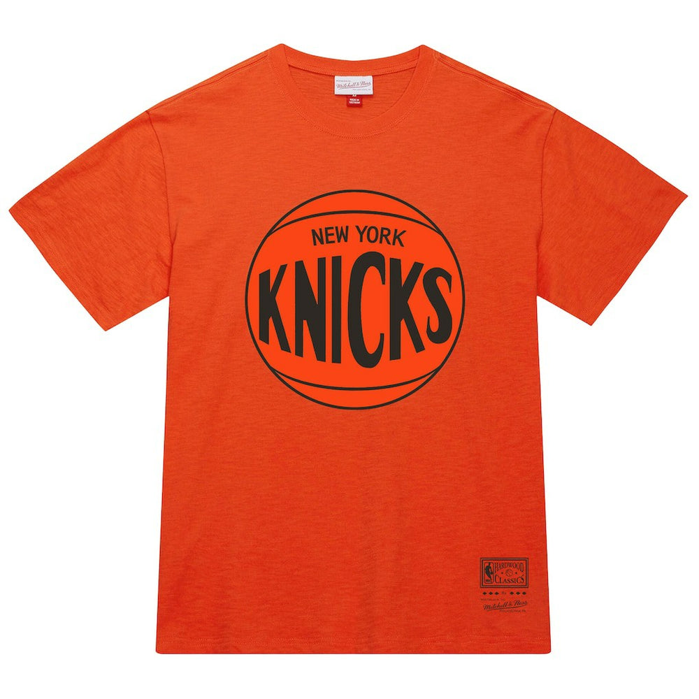 New York Knicks Unisex Hardwood Classics MVP Logo T-Shirt - Orange | Mitchell & Ness discount