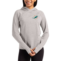 Miami Dolphins Cutter & Buck Women's Primary Logo Adapt Knit Recycled Raglan Pullover Hoodie - Heather Gray discount