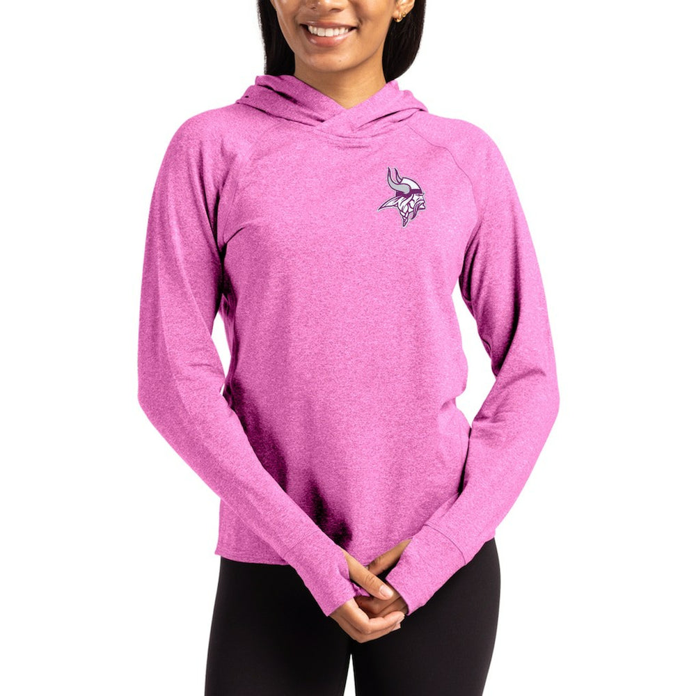 Minnesota Vikings Cutter & Buck Women's Tonal Logo Adapt Knit Recycled Raglan Pullover Hoodie - Pink cheap