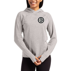 Pittsburgh Steelers Cutter & Buck Women's Tonal Logo Adapt Knit Recycled Raglan Pullover Hoodie - Heather Gray sale