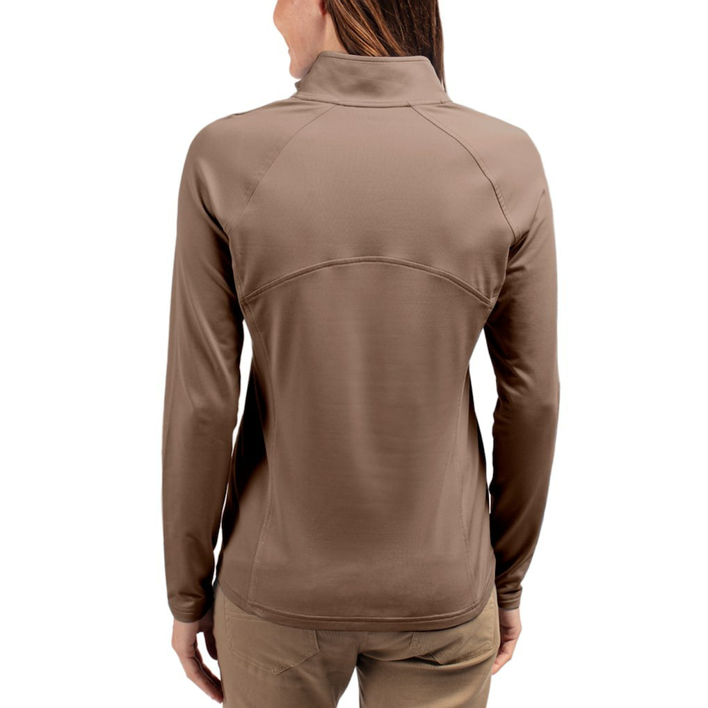 Washington Commanders Cutter & Buck Women's Tonal Adapt Eco Knit Stretch Recycled Raglan Half-Zip Pullover - Brown discount