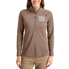 New York Giants Cutter & Buck Women's Tonal Adapt Eco Knit Stretch Recycled Raglan Half-Zip Pullover - Brown outlet