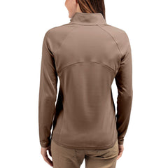 San Francisco 49ers Cutter & Buck Women's Tonal Adapt Eco Knit Stretch Recycled Raglan Half-Zip Pullover - Brown online