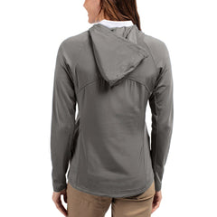 San Francisco 49ers Cutter & Buck Women's Adapt Eco Knit Hybrid Recycled Raglan Full-Zip Hoodie Jacket - Gray for sale