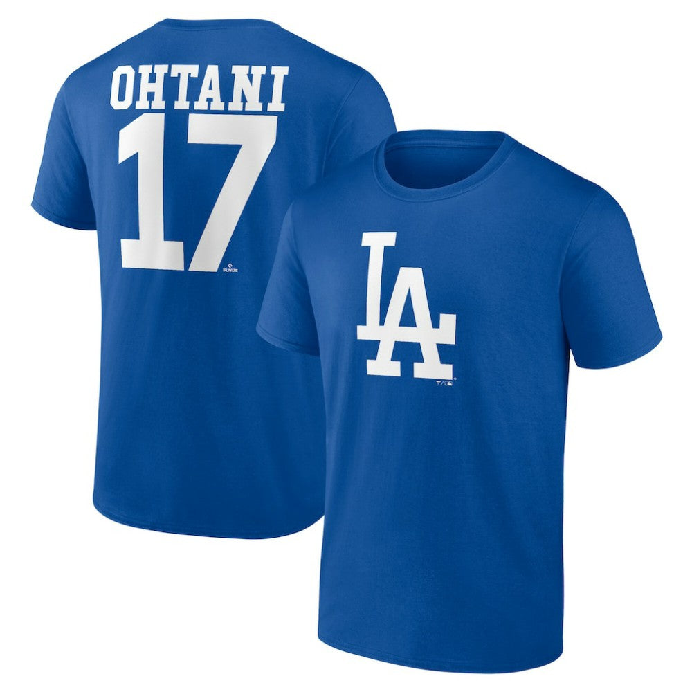 Shohei Ohtani Los Angeles Dodgers Player Name & Number T-Shirt - Royal