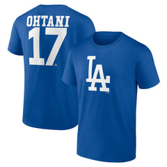Shohei Ohtani Los Angeles Dodgers Player Name & Number T-Shirt - Royal