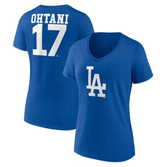Shohei Ohtani Los Angeles Dodgers Women's Player Name & Number V-Neck T-Shirt - Royal