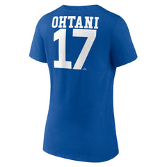 Shohei Ohtani Los Angeles Dodgers Women's Player Name & Number V-Neck T-Shirt - Royal