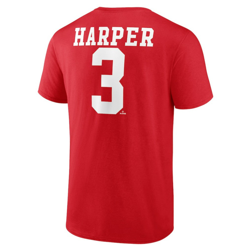Bryce Harper Philadelphia Phillies Player Name & Number T-Shirt - Red