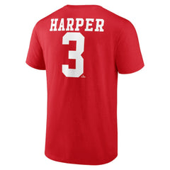 Bryce Harper Philadelphia Phillies Player Name & Number T-Shirt - Red