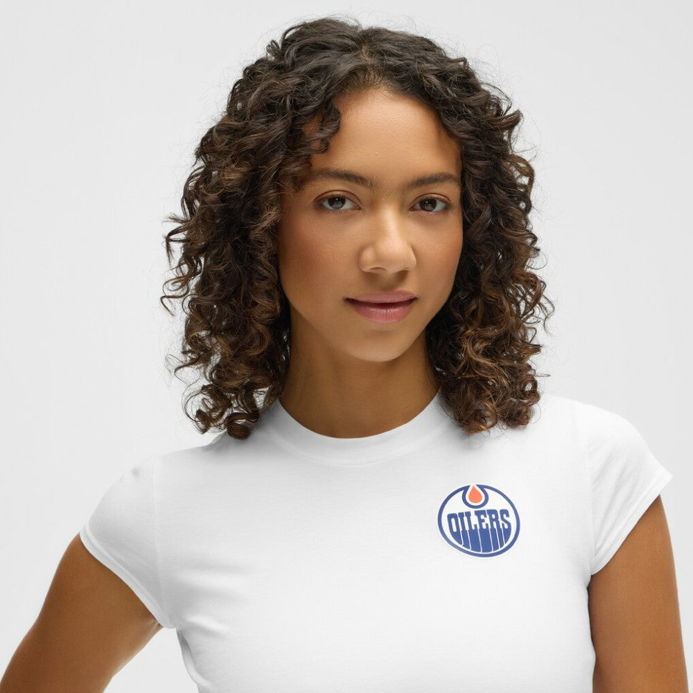 Edmonton Oilers lululemon Women's Baby T-Shirt White