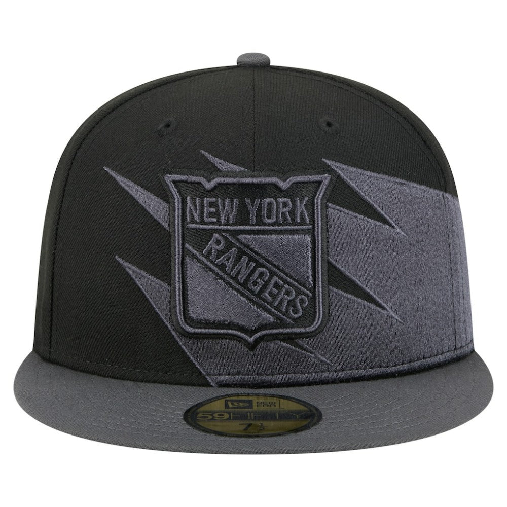 New York Rangers New Era Spikes 59FIFTY Fitted Hat Black